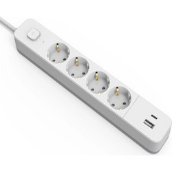 Entac ESES1.5G4-1.5-SW-1UA1UC Πολύπριζο 4 Θέσεων με 1 USB-A, 1 USB-C, Διακόπτη και Καλώδιο 1.5m