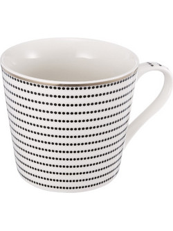 Artekko Iqorser Κούπα Bone China Πορσελάνη Λευκό/Μαύρο (13.5x9.5x9)cm