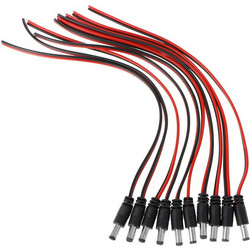 FOLKSAFE καλώδιο FS-DCPIGTAIL-M με αρσενικό βύσμα 5.5x2.1mm, 10τμχ