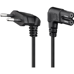 GOOBAY καλώδιο τροφοδοσίας Euro 97355, γωνιακό, 2x0.75 mm 5m, μαύρο