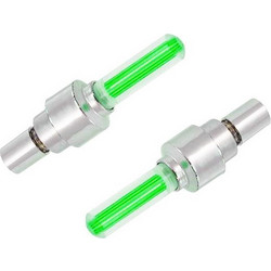 Καπάκι βαλβίδας ποδηλάτου AG304B, LED, 6.5cm, 2τμχ, πράσινο