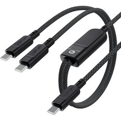 Καλώδιο Σύνδεσης Acefast C5-11 Μεταλλικό USB-C σε 2xUSB-C PD100W 20V/5A Braided Μαύρο 1.2m
