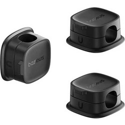 Baseus - Cable Organizer Lite Series Magnetic (B01331106111-00) - 3 Pack Pieces, 3M Adhesive - Black