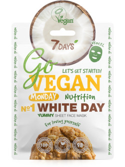 7Days Go Vegan White Day For Loving Yourself Sheet Μάσκα Προσώπου για Ενυδάτωση 25gr