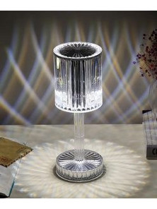 LED Επαναφορτιζόμενο RGB Επιτραπέζιο Φωτιστικό Crystal Lamp με Τηλεχειριστήριο RZ-120 Διάφανο