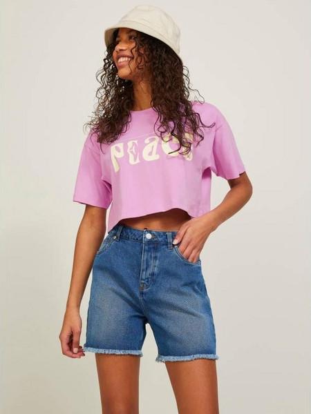 Oversized Cropped T-Shirt JJXX 12212566 Violet Tulle