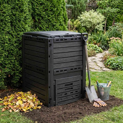 Κομποστοποιητής κήπου Μαύρο 59,5 x 60 x 81,5 εκ. 280 l 100% PP