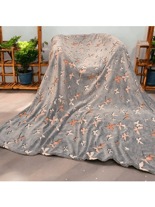 ΚΟΥΒΕΡΤΑ FLEECE ΦΩΣΦΟΡΙΖΕ ΠΕΤΑΛΟΥΔΕΣ ΓΚΡΙ 150Χ200