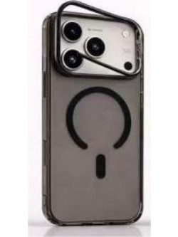 Strong Magnetic Anti-Drop Protection Built-in Stand For iPhone 17 Pro σε Μαύρο Μαύρo Θήκη πλάτης MagSafe Back Cover Σιλικόνη