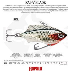 Rapala Rap-V Blade Τεχνητό Δόλωμα Κουταλάκι 6cm 14gr ROL