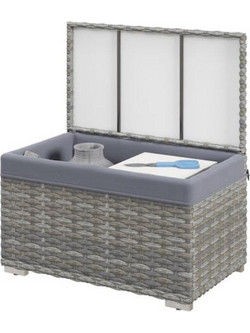 Outsunny Garden Storage Box Με Εσωτερική Αδιάβροχη Υφασμάτινη Επένδυση Γκρι 76x45x48 (865-018V00GY) (OUT865-018V00GY)