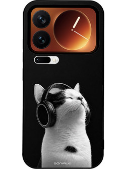 Sonique Men's Edition Back Cover White (Xiaomi 17 Pro 5G) με Σχέδιο «Audio Kitten»