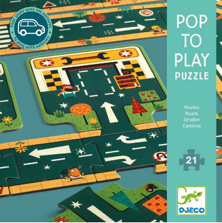 Παιδικό Puzzle Djeco Δρόμοι & Κυκλοφοριακή Αγωγή 24 Κομμάτια