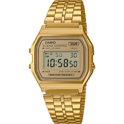 Casio Vintage Ψηφιακό Ανδρικό Ρολόι Χρονογράφος με Χρυσό Μεταλλικό Μπρασελέ A-158WETG-9AEF