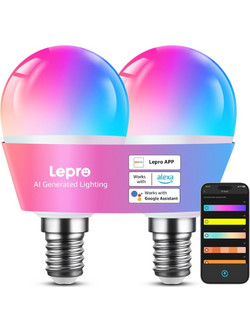 Λάμπα LED LEPRO BP1-2 E14 με Bluetooth και Wi-Fi, 470 lm, σε συσκευασία των 2 τεμαχίων