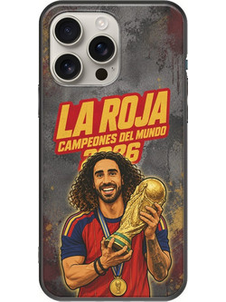 Θήκη La Roja Campeones del Mundo - Marc Cucurella iPhone 16 Pro Black TPU (Μαύρη Σιλικόνη)