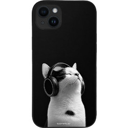 Sonique Men's Edition Back Cover με Σχέδιο «Audio Kitten» White (iPhone 14 Plus)