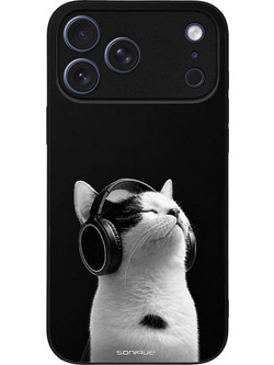 Sonique Men's Edition Θήκη με Σχέδιο «Audio Kitten - White» (iPhone 17 Pro Max)