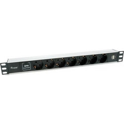 Equip Πολύπριζο 7 Θέσεων με USB-A και Καλώδιο 8m 333315