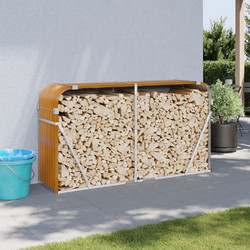 vidaXL Θήκη για Κορμούς από Ατσάλι - όψη-ξύλου, 180 x 45 x 100 cm