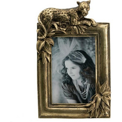 Artekko Wild Cat Χρυσή Κορνίζα Ρητίνης με Λεοπάρδαλη για Φωτογραφία 4x6" (15.5x3x24.5)cm