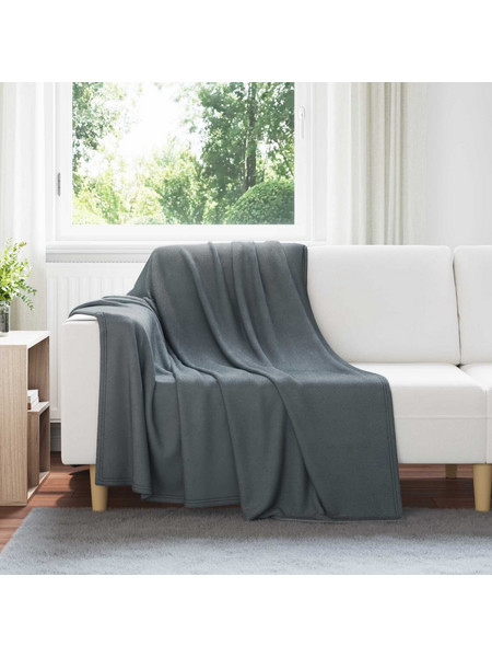 vidaXL Ριχτάρι Σκούρο Γκρι 200 x 150 cm 0,45 kg Μαλλί
