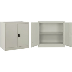 B2BMarkt Δίφυλλη Μεταλλική Ντουλάπα Εξωτερικού Χώρου Γκρι 90x90x40cm 0522041