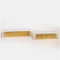 S/2 ΡΑΦΙΑ ΜΕΤΑΛΛΙΚΑ ΛΕΥΚΑ - ΧΡΥΣA 60x15.5x11.5cm / 49x13x11.5cm