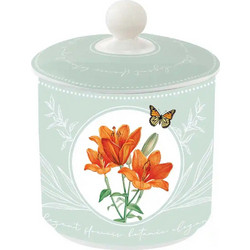 Easy Life Βάζο Με Καπάκι Πορσελάνης Royal Blossom 10.5x10.5x13cm 750ml Πράσινο