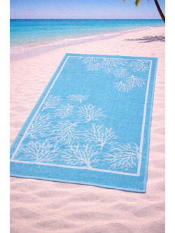 Πετσέτα Θαλάσσης Cosmin 90x165 Βranches Light Blue