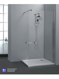 Karag Free 1 Διαχωριστικό Ντουζιέρας 70x185cm Clear Glass Chrome