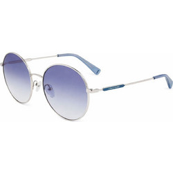 Longchamp LO143S 719 Γυναικεία Γυαλιά Ηλίου Στρογγυλά Μεταλλικά Ασημί με Μπλε Degradee Φακό