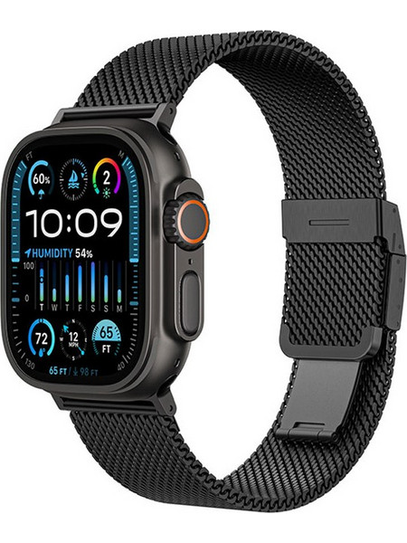 AMAZINGTHING Titan Premium Λουράκι Μεταλλικό Black (Apple Watch 44 / 45 / 46 / 49mm)
