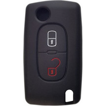 UNBRANDED Θήκη κλειδιού για αυτοκίνητα Peugeot 2009-02, εύκαμπτη, μαύρη