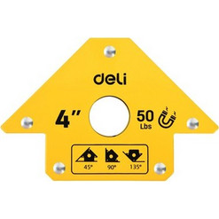 DELI DELI μαγνητική γωνία συγκόλλησης DL-HDW50 με 45/90/135 γωνίες, 4" 22kg
