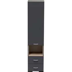 Βιτρίνα-στήλη Toscana pakoworld σε ανθρακί απόχρωση 50x42x222.5εκ