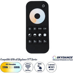 GloboStar 71566 RT2 SKYDANCE Ασύρματο Χειριστήριο Αφής RF 2.4Ghz 1 Group για όλα τα CCT SKYDANCE Controller DC 3V 2 x AAA - IP20 Μαύρο Μ12.2 x Π5.3 x Υ1.7cm - 5 Years Warranty