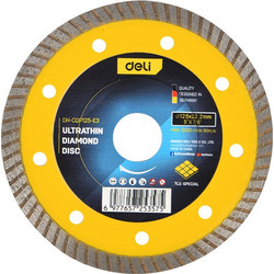 DELI δίσκος κοπής διαμαντέ DH-CQP125-E3, δομικών υλικών, ultrathin, 125mm, 12250rpm, wet +amp dry