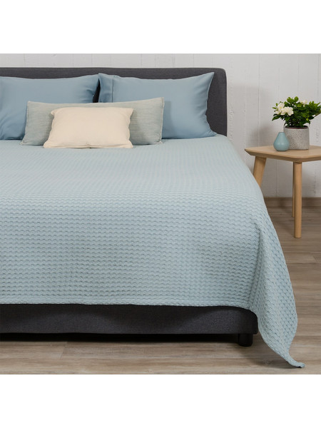Κουβέρτα Πικέ Μονή (170x240) Naf-Naf Waffle Angel Blue