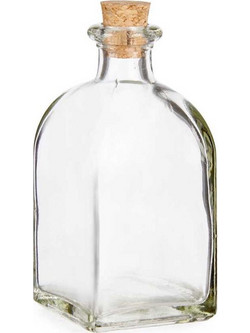 Μπουκάλι γυάλινο με φελλό 125ml/5x5x10cm - Plastona