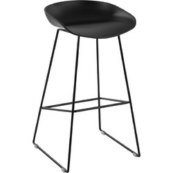 ΣΚΑΜΠΟ ΜΕΤΑΛΛΙΚΟ NAILA HM8450.02 ΜΕ ΚΑΘΙΣΜΑ PP ΜΑΥΡΟ 47x47x83 εκ