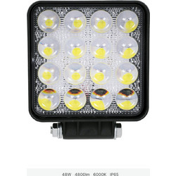 GLOBOSTAR(R) WORKPRO 85408 Προβολάκι LED 48W 4800lm 45 DC 10-30V Αδιάβροχο IP65 Ψυχρό Λευκό 6000K - CREE XBD 7D Chip - Μ10.8 x Π3.2 x Υ12.8cm