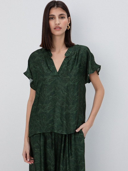 Aσύμμετρη μπλούζα jungle τύπωμα Toi&moi 30-5818-126 ΕΜΠΡΙΜΕ
