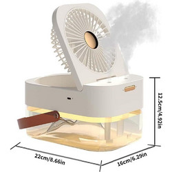 Mini Φορητό Κλιματιστικό & Υγραντήρας 2-σε-1 (Λευκό) - Ιδανικό για Ταξίδια, Γραφείο & Υπνοδωμάτιο ΚDS-27504