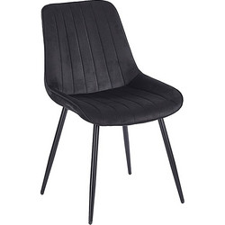 BONY BLACK VELVET ΥΦΑΣΜΑ ΚΑΡΕΚΛΑ ΜΕΤΑΛΛΙΚΗ 51X58X87εκ