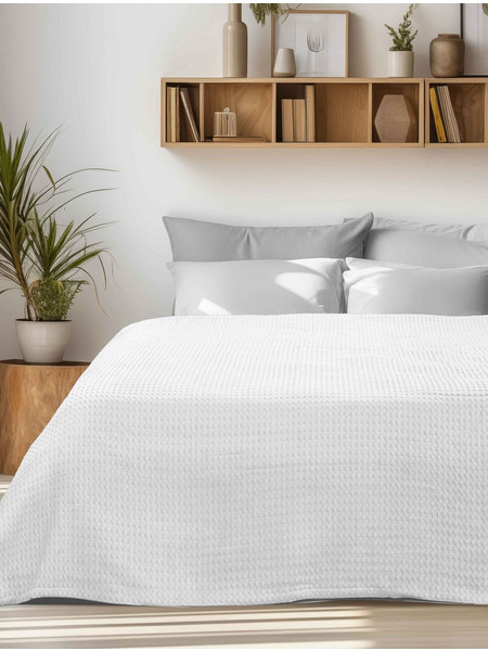 Κουβέρτα Πικέ PIKONA WHITE MADI 170 x 240 εκ