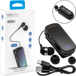 Fineblue K65 Ακουστικό Bluetooth In Ear Πέτου Black
