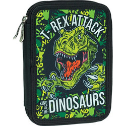 Back Me UP T-Rex Attack Dinosaurs Κασετίνα Γεμάτη με 2 Θήκες Πράσινη 357-13100