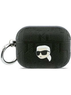 Karl Lagerfeld Karl Head Πλαστική Θήκη με Γάντζο για Apple AirPods Pro 3 - Μαύρο