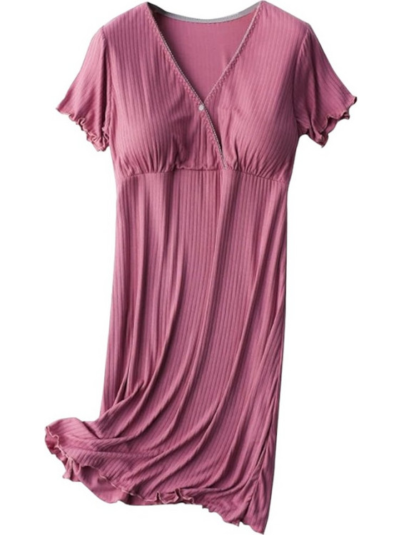 Queen Mother γυναικείο νυχτικό εγκυμοσύνης & θηλασμού, πολυεστέρας, στενή γραμμή, Σάπιο μήλο